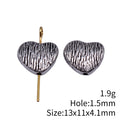 Wood Grain Heart Shaped Metal Beads in Two Finishes view 5