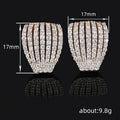 Silver Tone Multi Row Crystal Dome Stud Earrings Fashion Jewelry view 4