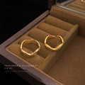 Gold Open Wave Rings Star Accents Matte And Polished Finishes view 3