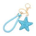 Rhinestone Star Keychain Gold Ring Braided Cord 15 Styles view 5