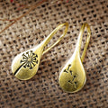 Silver Gold Teardrop Dandelion Drop Hook Earrings Alloy view 6