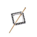 Beaded Edge Diamond Openwork Bead in Two Antique Finishes view 3