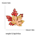 Layered Red Enamel Maple Leaf Brooch in Two Shades view 6