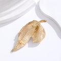 Yellow Gold Tone Leaf Enamel Pearl Look Two Designs Metal Brooch Pin view 3
