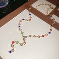 Multicolor Heart Double Layer Y Necklaces in Four Styles view 7