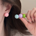 Round Colorful Stud Earrings in Six Colors Fashion Earrings view 2