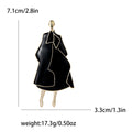 Enamel Fashion Coat Figure Brooch Four Color Gold Frame view 7