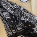 Black Paisley Square Scarf Hair Band With Tapered Ends view 4