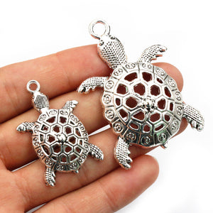 Openwork Turtle Shaped Metal Charms in Two Pictured Sizes