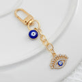 Blue Evil Eye Keychain with Rhinestone Charm Bag Pendant view 7