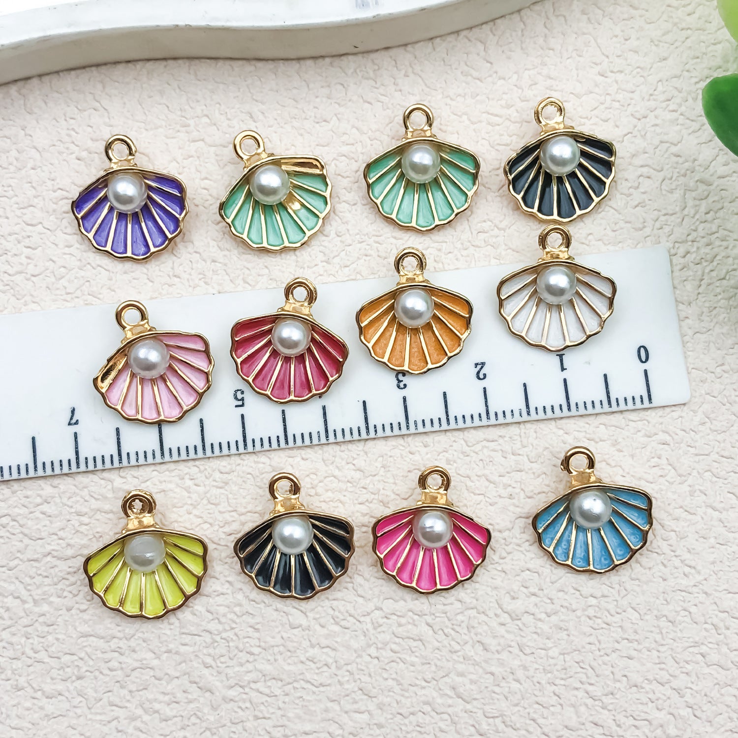 Acrylic Shell Pearl Ocean Charm Pendant for DIY Earrings Necklace Keychain Jewelry
