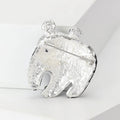 Black White Enamel Rhinestone Panda Bear Brooch Silver Tone view 3