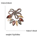Rhinestone Bow Brooch Marquise Glass Crystal Fan Pin view 6