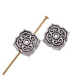 Four Petal Floral Small Hole Metal Beads in Three Finishes view 3