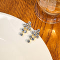 Black Rhinestone Cluster Cascade Drop Stud Earrings view 4