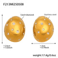 Egg Shape Czech Crystal Dome Stud Earrings Gold Steel view 6