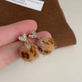 Fluffy Pom-Pom Stud Earrings Seven Winter Style Collection view 8