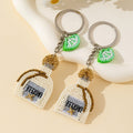 Cream Beaded Tequila Bottle Charm Keychain With Lime Slice view 3