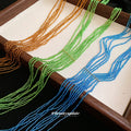 Multistrand Seed Bead Long Necklace in Three Colors view 2