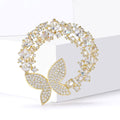 Crystal Butterfly Wreath Brooch In 4 Color Variants view 3