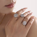 Open Band Moon Star Eye Ring With Zircon Stone Accents view 4