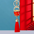 Classic and Revised Fortune Bucket Tassel Keychains in Five Color Options view 3