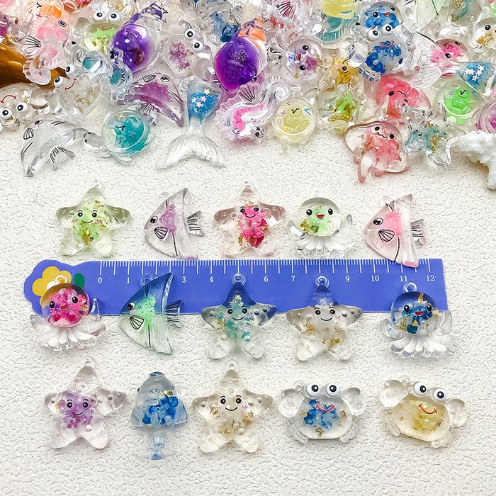 Clear Ocean Theme Glossy Charms with 4 Listed Options