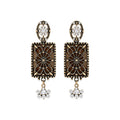 Filigree Rectangle Drop Earrings in Two Colors Statement Jewelry view 5