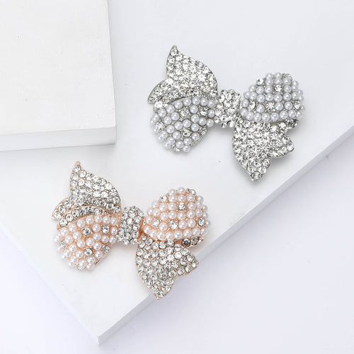 Crystal Bow brooch angled display showing the raised details