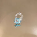 Clear Bead Flower Rings Purple and Blue Resin Petals view 7