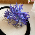 Purple Spider Lily Flower Hair Claw With Pink Petal Chain Tassels view 6