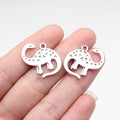 Antique Silver Dinosaur Charms in Five Designs for Jewelry Making view 2