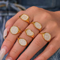 Geometric Solitaire Crystal Ring in Eight Shapes and Finishes view 3