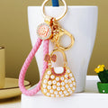 Mixed Bow Pearl Handbag and Jelly Handbag Keychains with Fortune Loops view 2