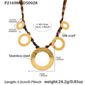 Gold Hammered Charm Silk Scarf Necklaces Starfish Circles Pearls view 11