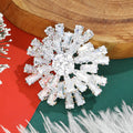 Radiant Crystal Snowflake Brooch in Gold and Silver Tone view 2