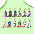 Western Cowboy Charm Keychains Featuring White Boot Across 55 Pictured Variations view 1