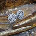 Sculpted Rose Clear Stone Pave Stud Earrings In Silver Tone view 4