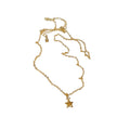 Dainty Gold Tone Star Pendant Chain Necklace Jewelry Design view 5