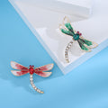 Enamel Dragonfly Brooch In 2 Styles With Enamel And Crystal Details view 3