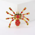 Crystal Spider Brooch in Red Gold or Black Silver Finish view 6