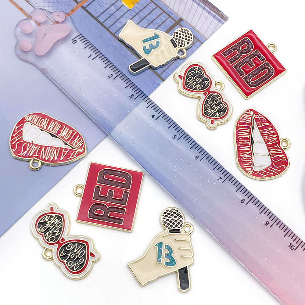 Enamel Zinc Alloy Enamel Charm Pendants Style 6607