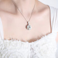 Round Faceted Glass Stone Pendant Necklace Gold Or Silver view 7