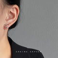 Open Wire Heart Outline Stud Earrings Two Finishes view 3