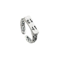 Silver Tone 1314 Open Adjustable Cuban Chain Band Ring view 5