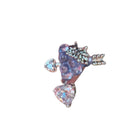 Blue and Pink Crystal Grape Cluster Ear Cuff in Silver Tone view 5