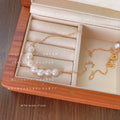 Gold Tone Chain Necklace With Graduated White Pearl Curved Centerpiece view 4