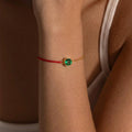 Red Cord Gold Chain Single Zircon Birthstone Bracelets view 4