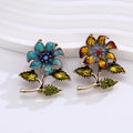 Flower Enamel Two Designs Metal Brooch Pin 3.7 x 4.2 cm view 5