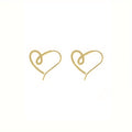 Minimal Wire Heart Hook Earrings in Four Metal Tones view 7